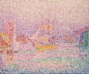 Paul Signac Harbour at Marseilles Spain oil painting artist